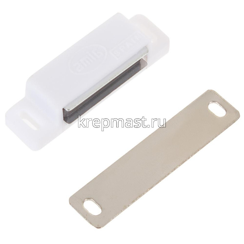 Защелка магнитная мебельная малая белая
