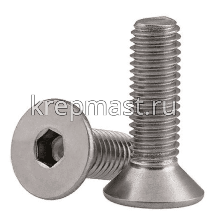 Винт с внут. шестиг. потай голов. 5х10 нерж. А2 DIN 7991
