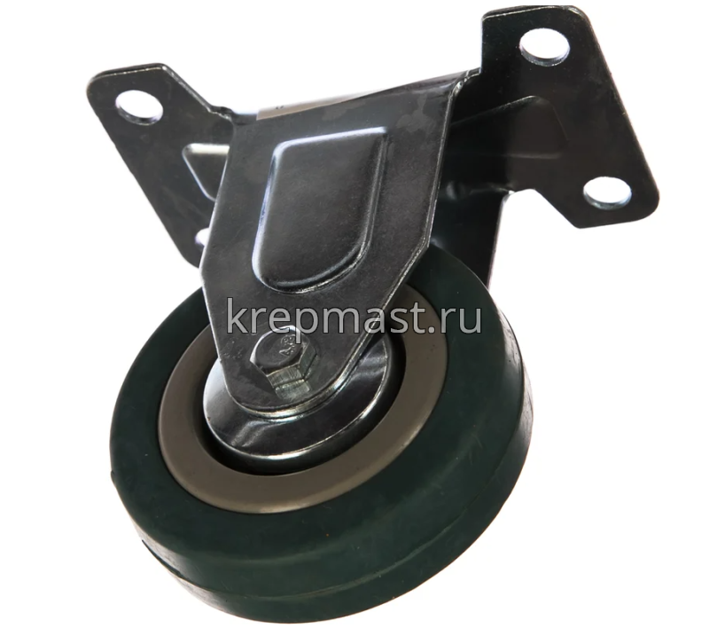 Колесо д. 75мм НЕПОВОРОТНОЕ ЗУБР на площадке резина (г/п 50кг)