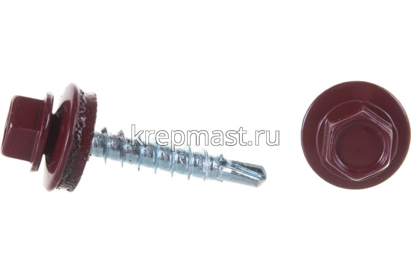 Саморез д/кровли краш. 4,8х35(38) RAL 3005/RR28