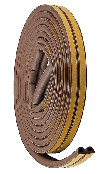 Уплотнитель резиновый 100м D-профиль самокл. коричневый