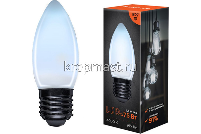 Лампа свеча 9,5Вт Е27 4000K