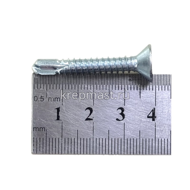 Саморез кров. б/шайбы DIN 7504 P 6,3х38 потай. - сверло оцинк.