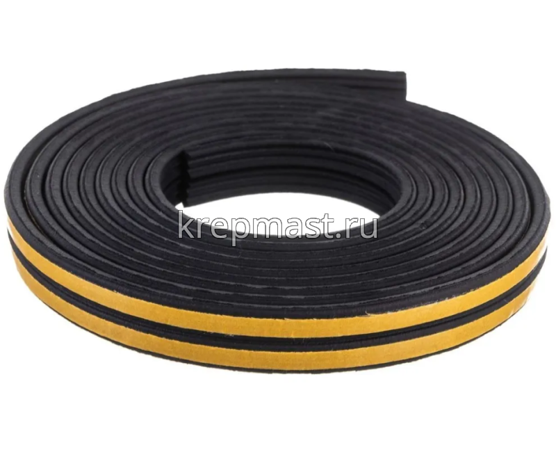 Уплотнитель резиновый 10м Е-профиль самокл. черный