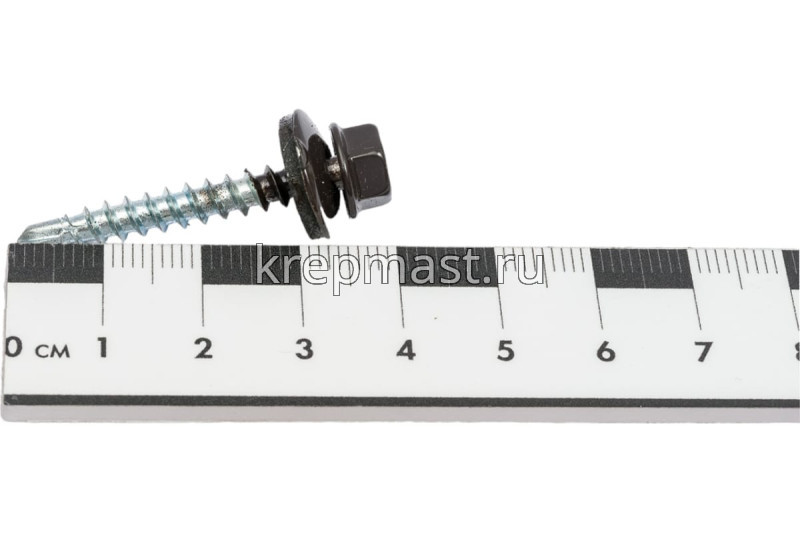 Саморез д/кровли краш. 4,8х35(38) RAL 8019