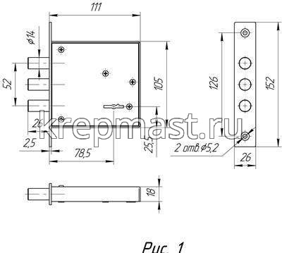 Замок врезной Сенат 3ВС 10-3кл б/о 266