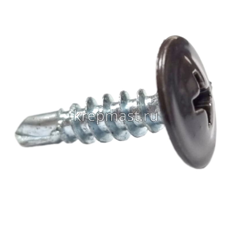 Саморез п/сф головка с п/ш сверло 4,2х16 RAL 8019