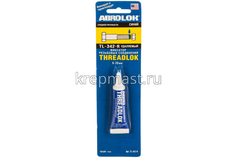 Фиксатор резьбы высокопрочный 6мл ABRO Синий (удаляемый)