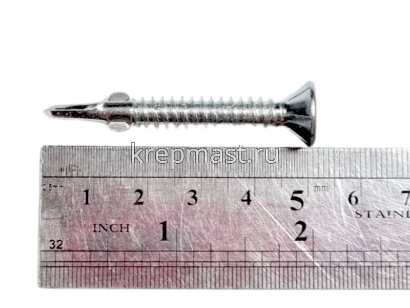 Саморез кров. ТХ30 с УШКАМИ б/шайбы DIN 7504 P 6,3х50 потай. - сверло оцинк.