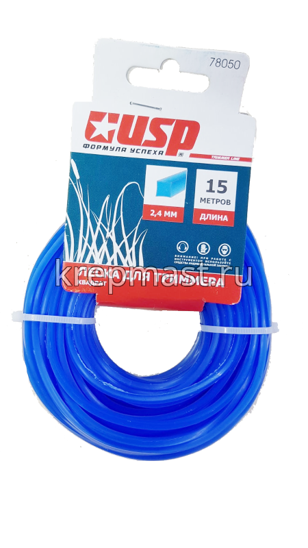 Леска для триммера 2,4мм КВАДРАТ (по 15м)