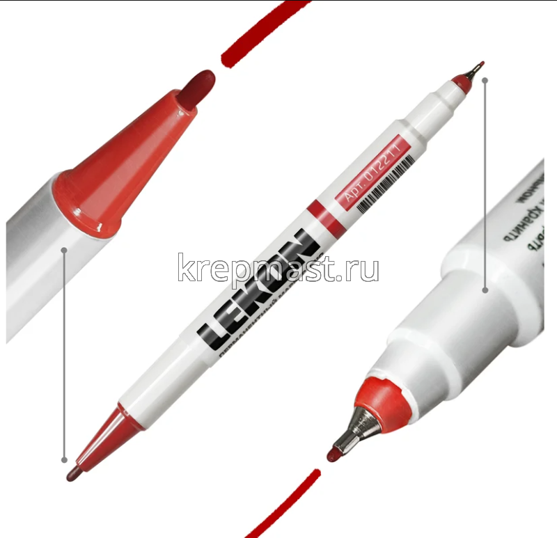 Маркер перманентный 0,5-1,0 мм красный двустроронный