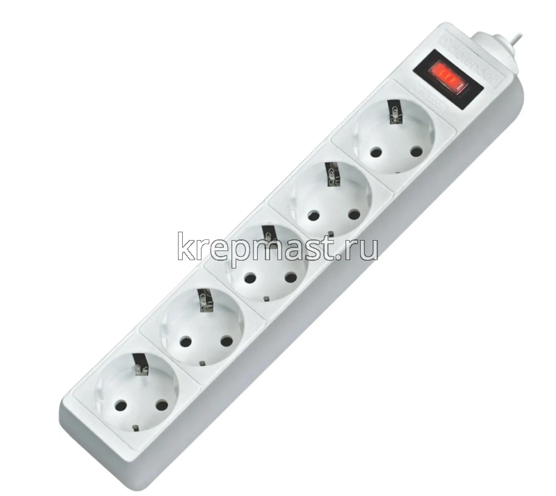 Сетевой фильтр 4гн/ 5,0м DEFENDER / СОЮЗ серый