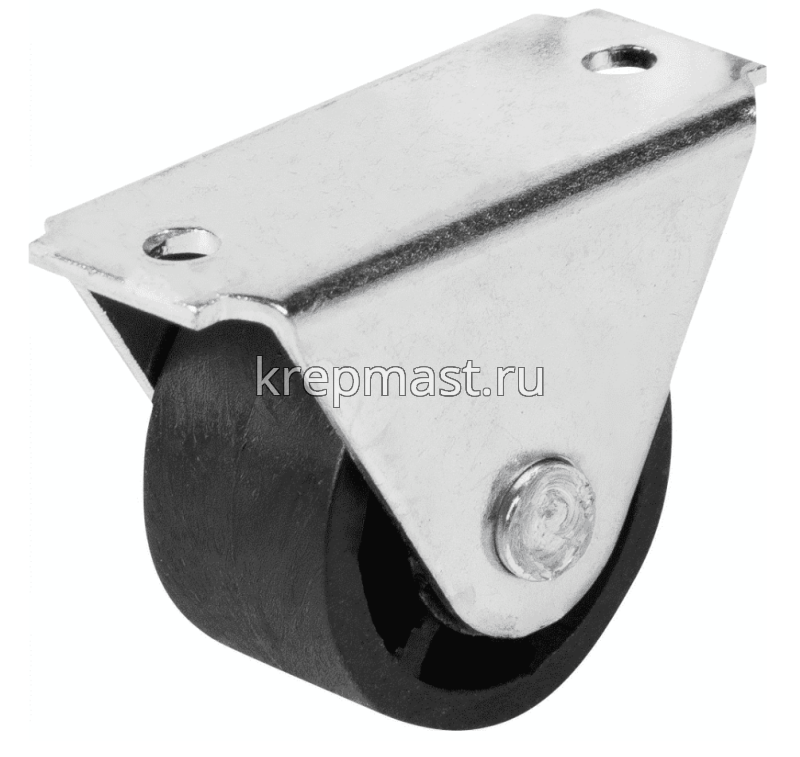 Колесо д. 25мм НЕПОВОРОТНОЕ цинк+черный пластик 493-2